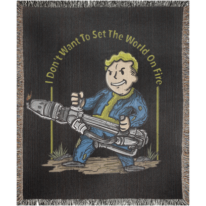 World On Fire Woven Blanket