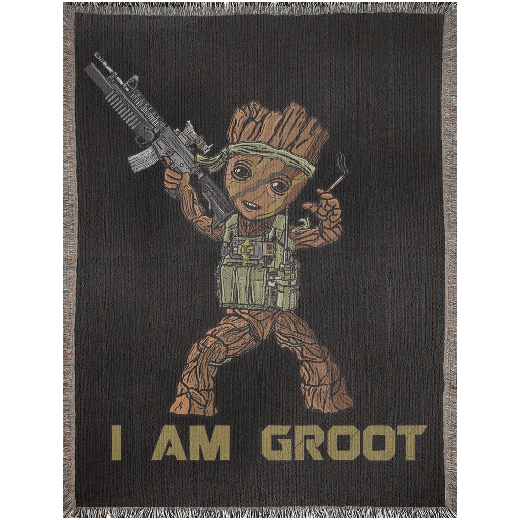 I Am Groot Woven Blanket