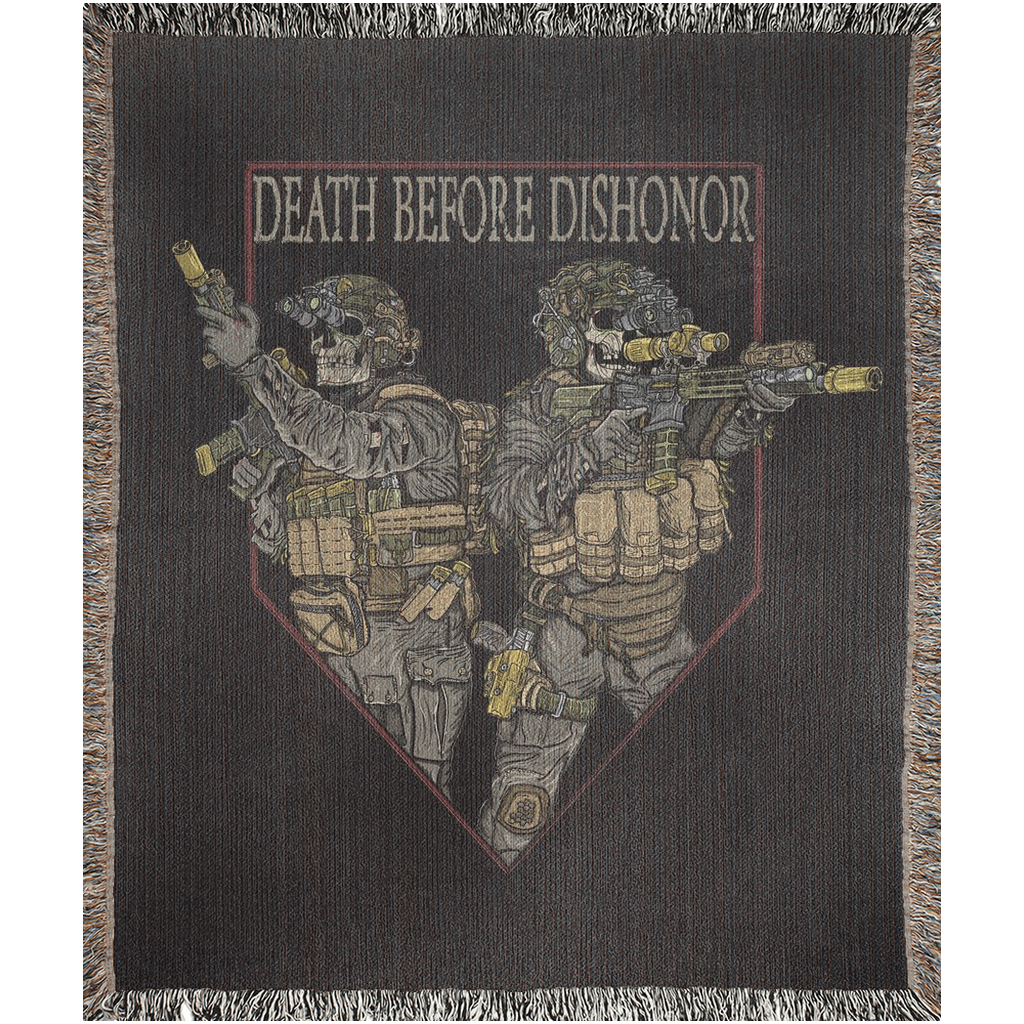 Death Before Dishonor Woven Blanket