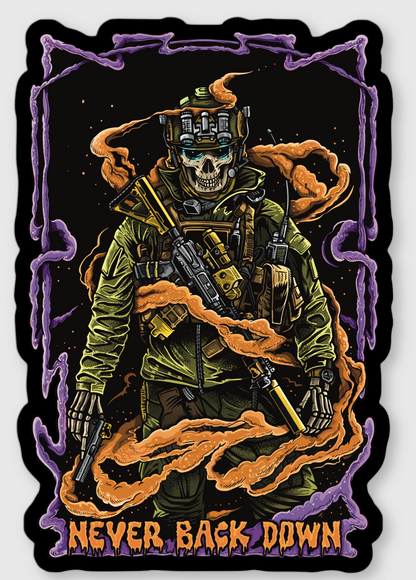 Never Back Down Sticker