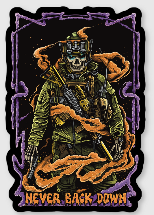 Never Back Down Sticker