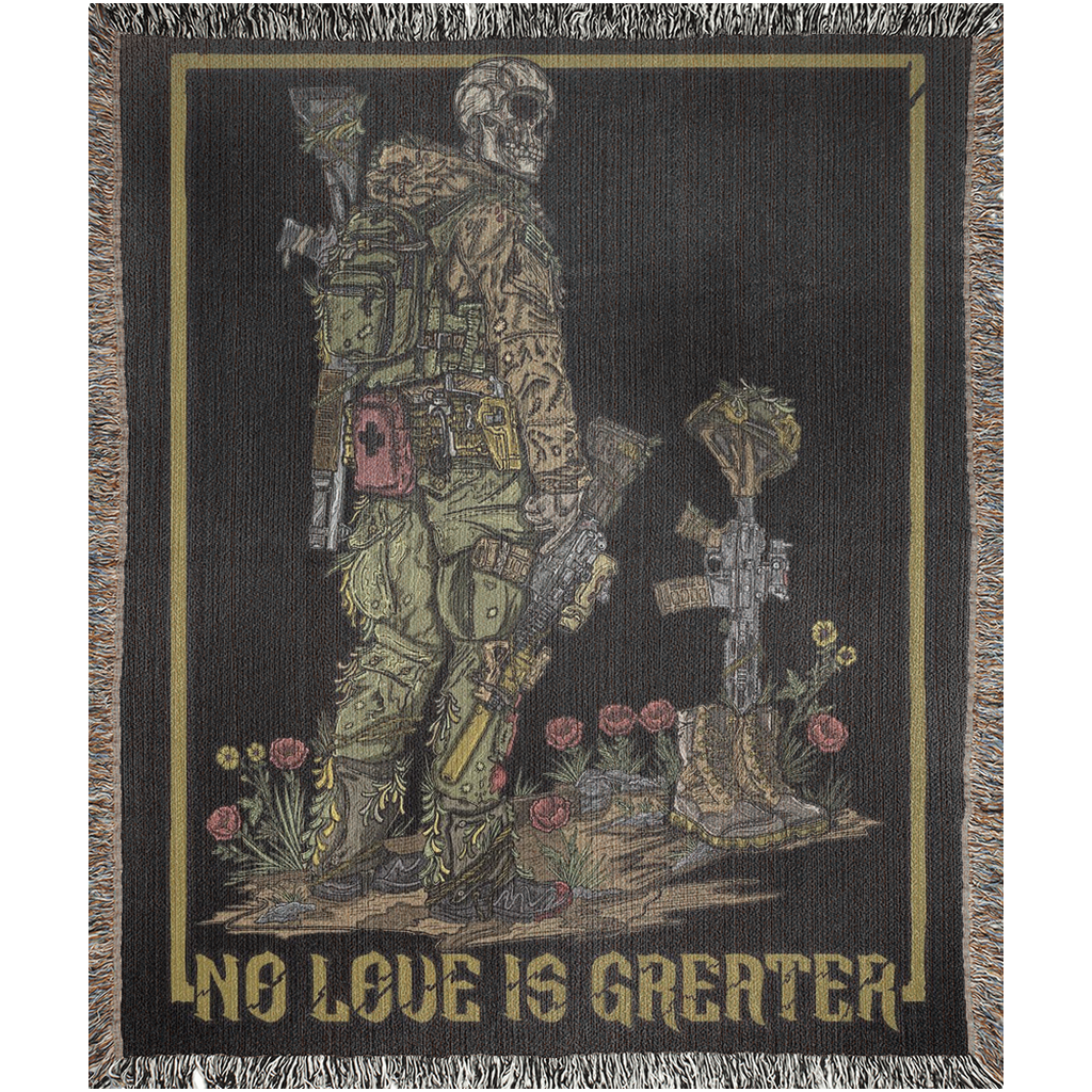 No Love Is Greater Woven Blanket