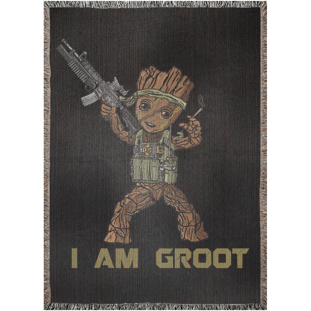 I Am Groot Woven Blanket