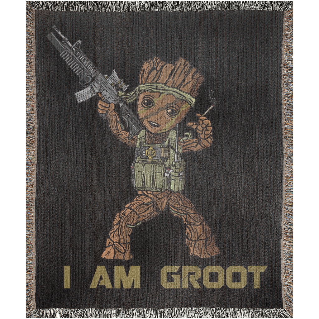 I Am Groot Woven Blanket