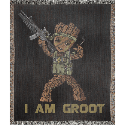 I Am Groot Woven Blanket